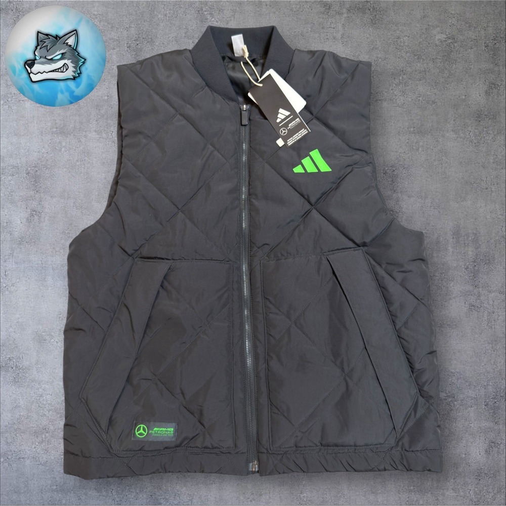 Adidas Mercedes AMG Petronas F1 Team Premium Sweat Vest Mens L Gray JX8773